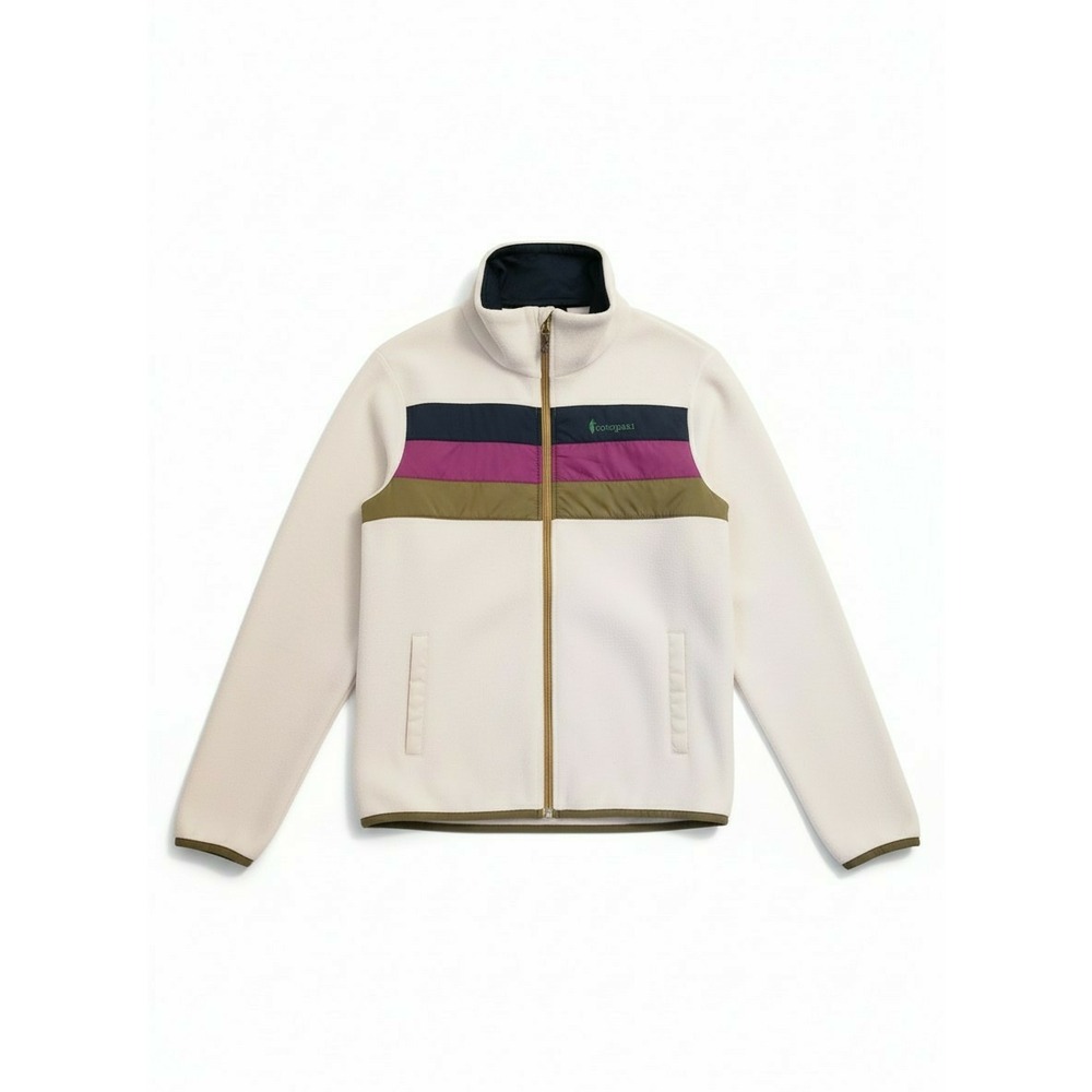 Cotopaxi Teca Fleece Cream Multi-Color Stripe Full Zip Jacket, Size M